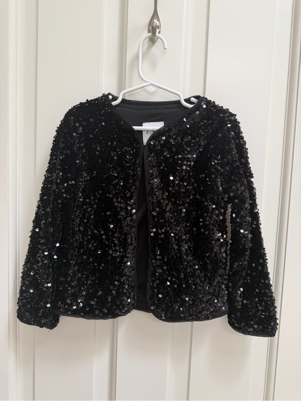 Zara Black Sequin Teddy Jacket